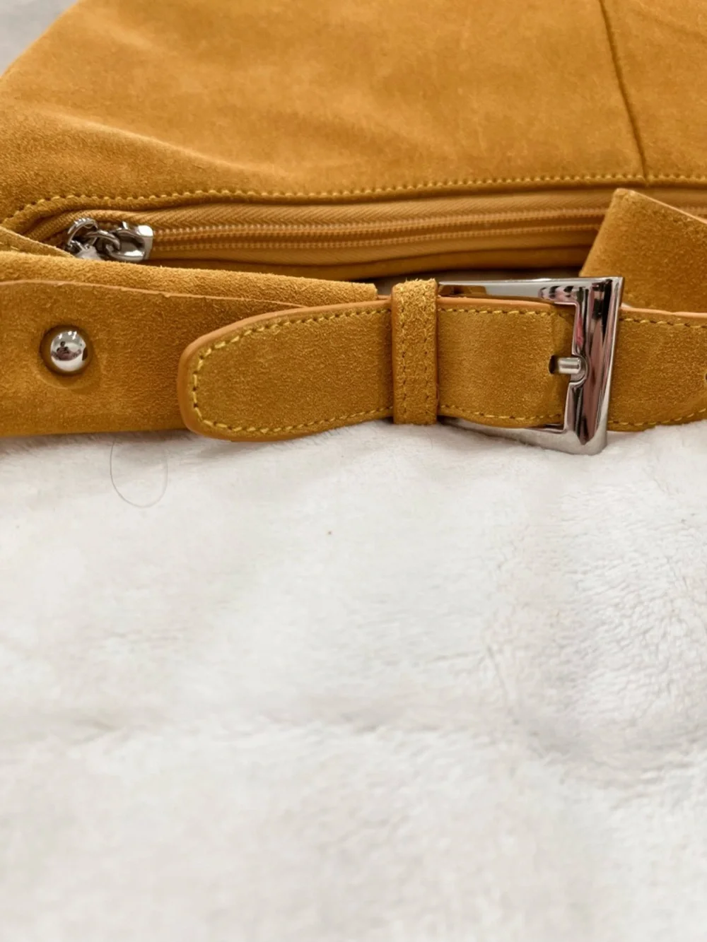 The Find Camel Suede Studded Shoulder Bag NWOT - Picture 8 of 12